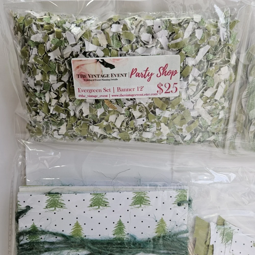 Vibrant Green and Gold Christmas Party Decoration Set